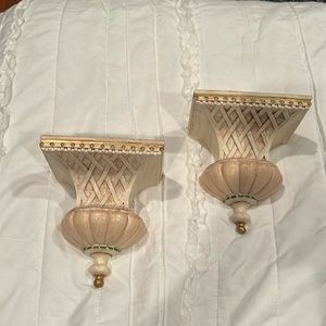 Shabby wall display shelves- set of 2